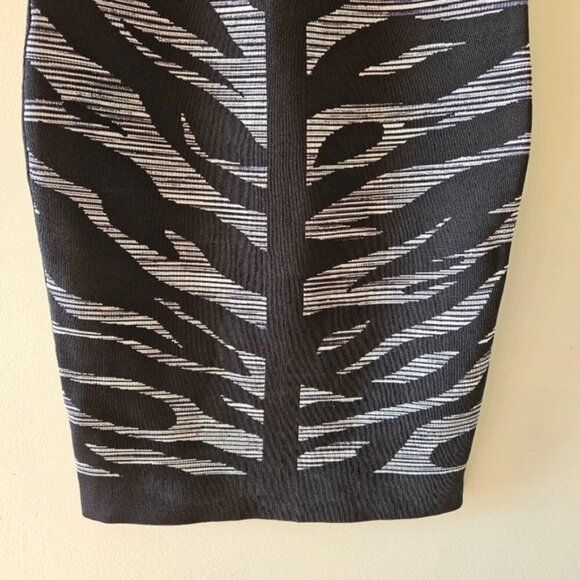 Karen Millen Bandage Bodycon Zebra Print Sleeveless Mini Dress Black Grey Size S - Picture 9 of 16